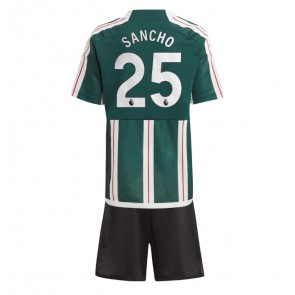 Manchester United Jadon Sancho #25 Udebanesæt Børn 2023-24 Kort ærmer (+ korte bukser)